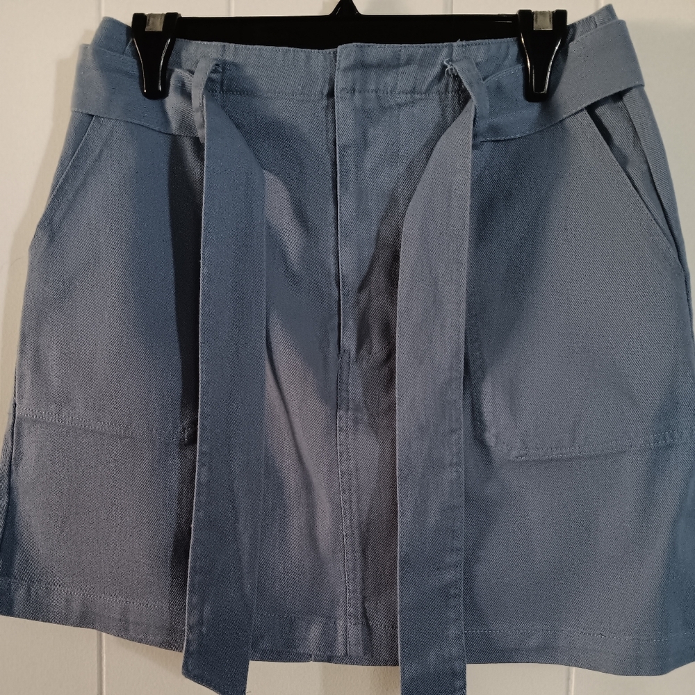 Stylish Blue Skirt with Belt